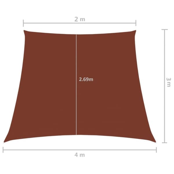 vidaXL Solsegel oxfordtyg trapets 2/4x3 m terrakotta