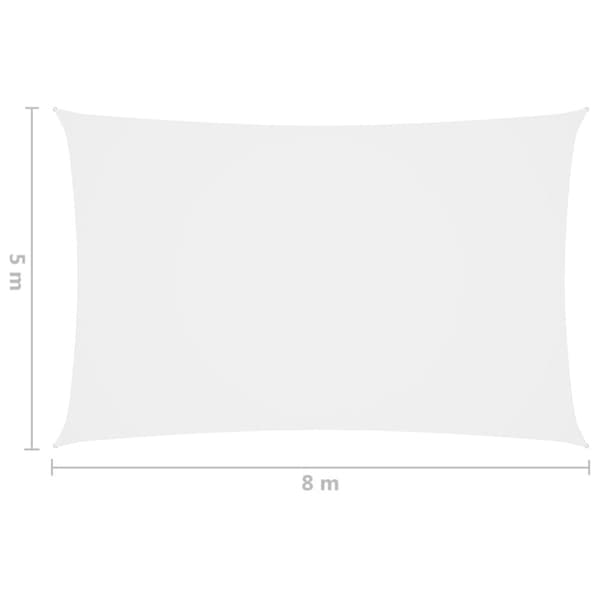 vidaXL Solsegel oxfordtyg rektangulärt 5x8 m vit