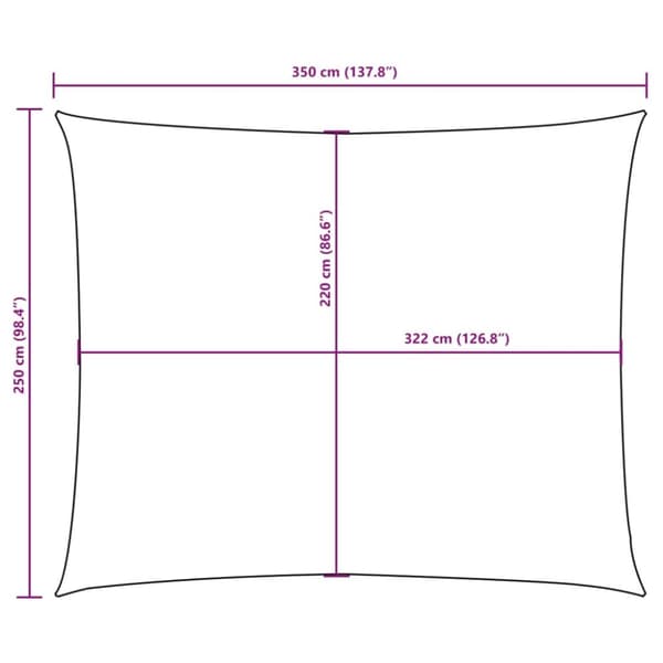 vidaXL solsejl 2,5x3,5 m rektangulær oxfordstof cremefarvet