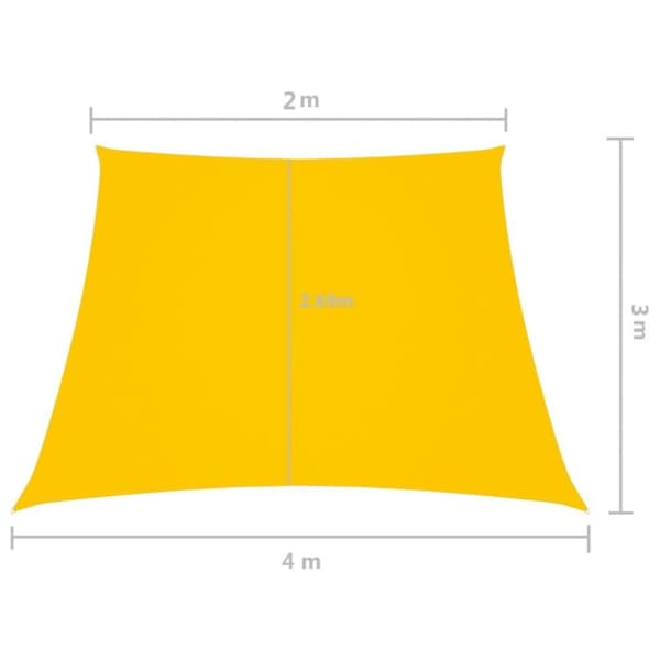 vidaXL solsejl 2/4x3 m trapezformet oxfordstof gul