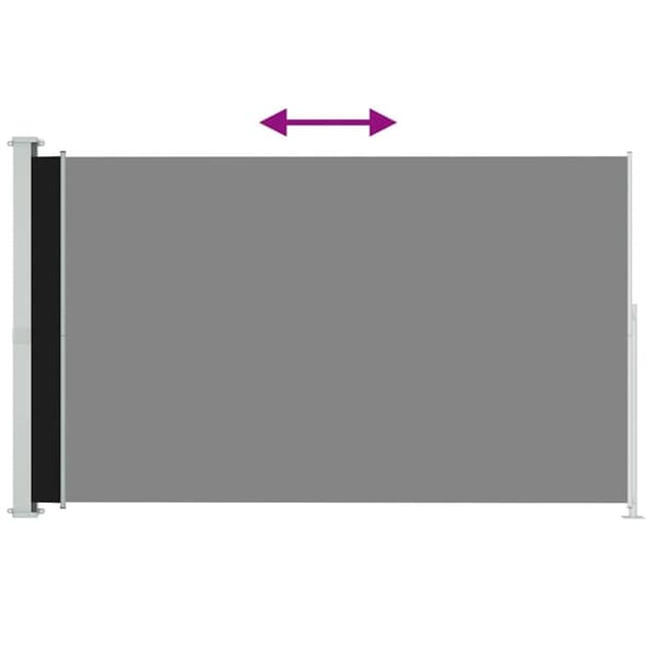 vidaXL Sisäänvedettävä terassin sivumarkiisi 200x300 cm musta