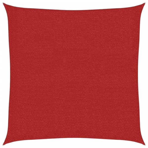 vidaXL solsejl 2,5x2,5 m 160 g/m² HDPE rød