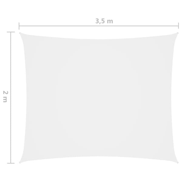 vidaXL Aurinkopurje Oxford-kangas suorakaide 2x3,5 m valkoinen
