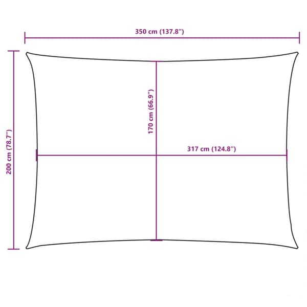 vidaXL Aurinkopurje Oxford-kangas suorakaide 2x3,5 m valkoinen