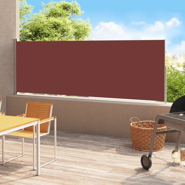 vidaXL Sisäänvedettävä terassin sivumarkiisi 220x500 cm ruskea