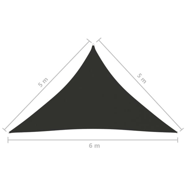 vidaXL Solseil oxfordstoff trekantet 5x5x6 m antrasitt