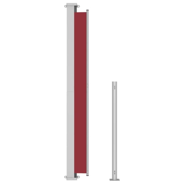 vidaXL Sisäänvedettävä terassin sivumarkiisi 200x500 cm punainen
