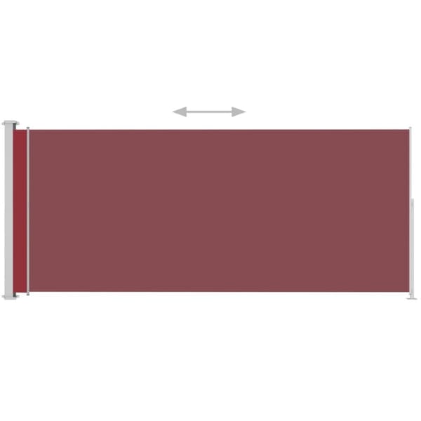 vidaXL Sisäänvedettävä terassin sivumarkiisi 200x500 cm punainen