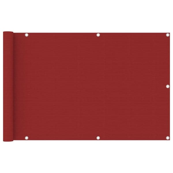vidaXL Parvekkeen suoja punainen 90x400 cm HDPE