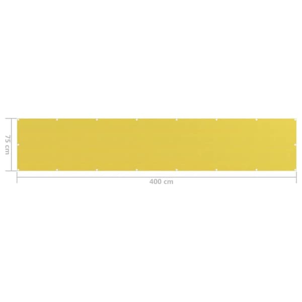 vidaXL altanafskærmning 75x400 cm HDPE gul