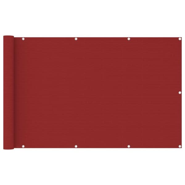 vidaXL Balkongskjerm rød 120x600 cm HDPE