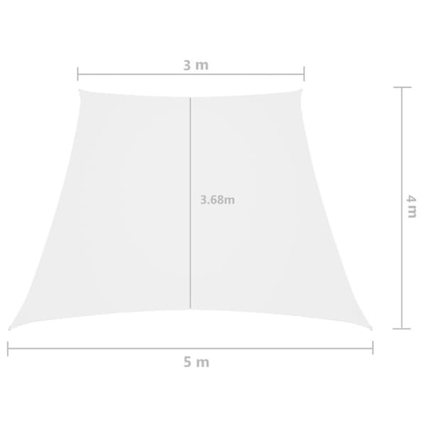 vidaXL solsejl 3/5x4 m trapezformet oxfordstof hvid