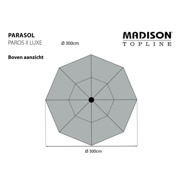 Madison Puutarha-aurinkovarjo Paros II Luxe 300 cm tiilenpunainen