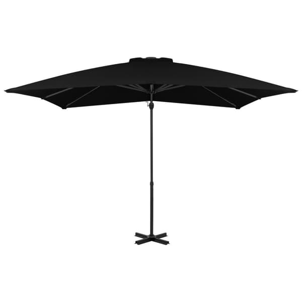 vidaXL Frihängande parasoll med aluminiumstång svart 250x250 cm