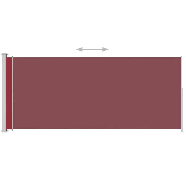 vidaXL Sisäänvedettävä terassin sivumarkiisi 220x500 cm punainen