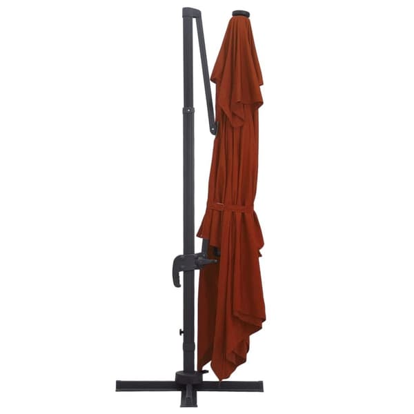 vidaXL Aurinkovarjo cantilever LED-valoilla 400x300 cm terrakotta