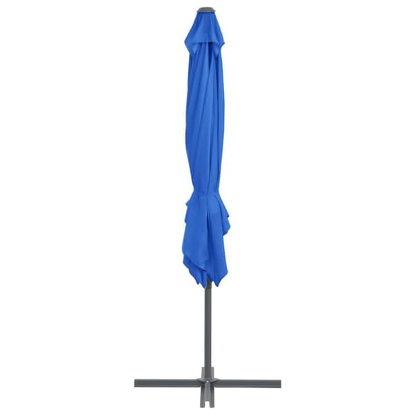 vidaXL hængeparasol med stålstang 250x250 cm azurblå