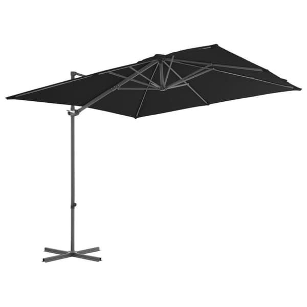 vidaXL Hengende hageparasoll med stålstang svart 250x250 cm