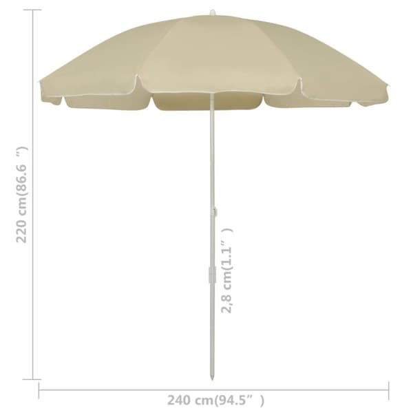 vidaXL Strandparasoll gul 240 cm