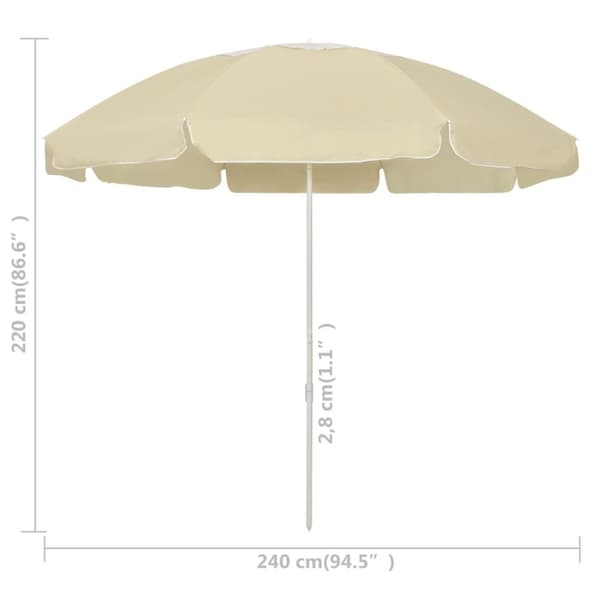 vidaXL strandparasol 240 cm sandgul