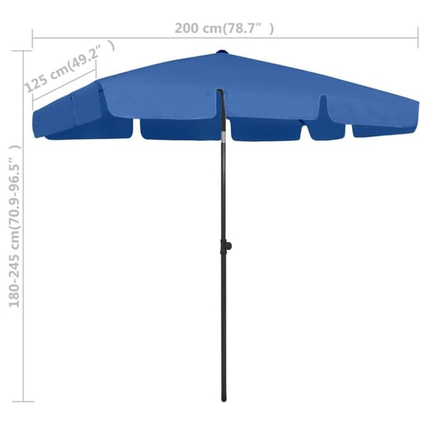vidaXL Strandparasoll asurblå 200x125 cm