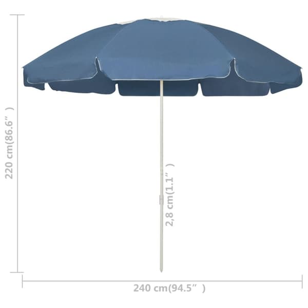vidaXL Strandparasoll blå 240 cm