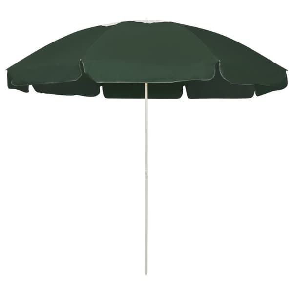 vidaXL Strandparasoll grønn 240 cm