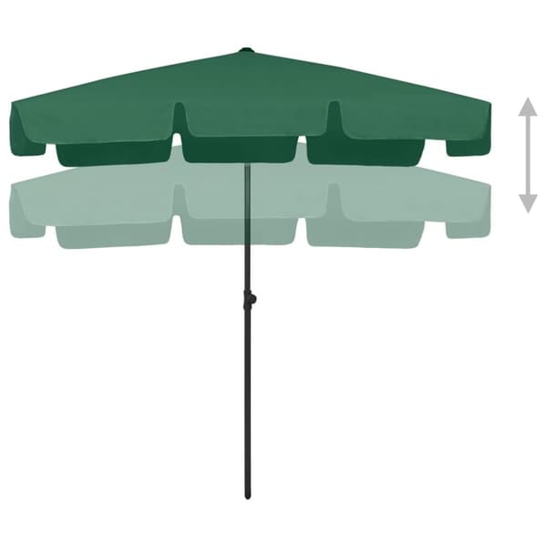 vidaXL Strandparasoll grønn 200x125 cm