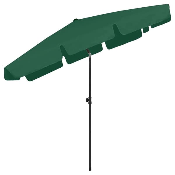 vidaXL Strandparasoll grønn 200x125 cm