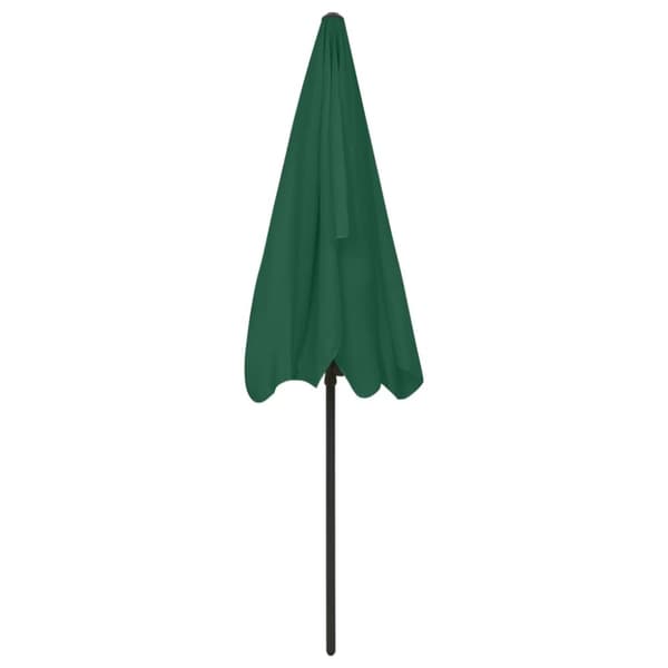 vidaXL Strandparasoll grønn 200x125 cm