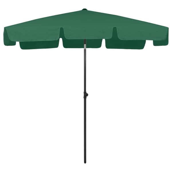 vidaXL Strandparasoll grønn 200x125 cm