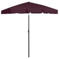 Miniatyrbilde 4 av 8: vidaXL Strandparasoll vinrød 180x120 cm