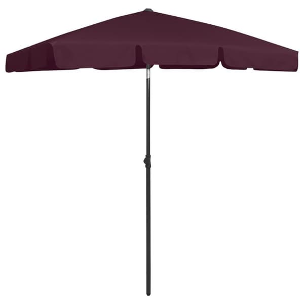 vidaXL Strandparasoll vinrød 180x120 cm