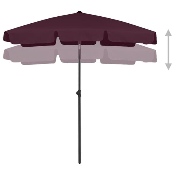 vidaXL Strandparasoll vinrød 180x120 cm