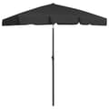 Miniatyrbilde 2 av 8: vidaXL Strandparasoll svart 180x120 cm