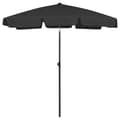 Miniatyrbilde 1 av 8: vidaXL Strandparasoll svart 180x120 cm