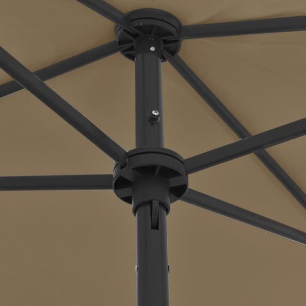 vidaXL strandparasol 180x120 cm gråbrun