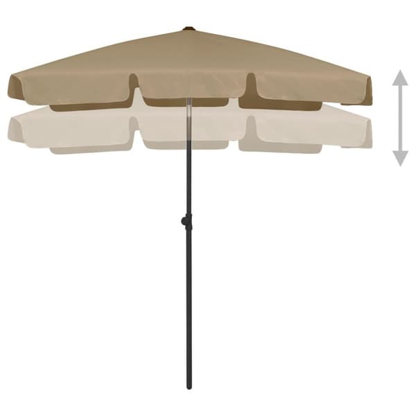 vidaXL strandparasol 180x120 cm gråbrun