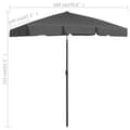 Miniatyrbillede 8 af 8: vidaXL strandparasol 180x120 cm antracitgrå