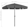Miniatyrbilde 8 av 8: vidaXL Strandparasoll antrasitt 200x125 cm