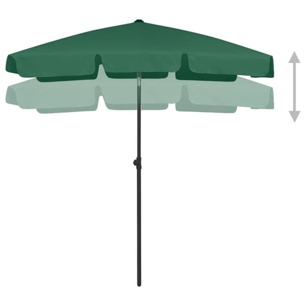 vidaXL Strandparasoll grønn 180x120 cm