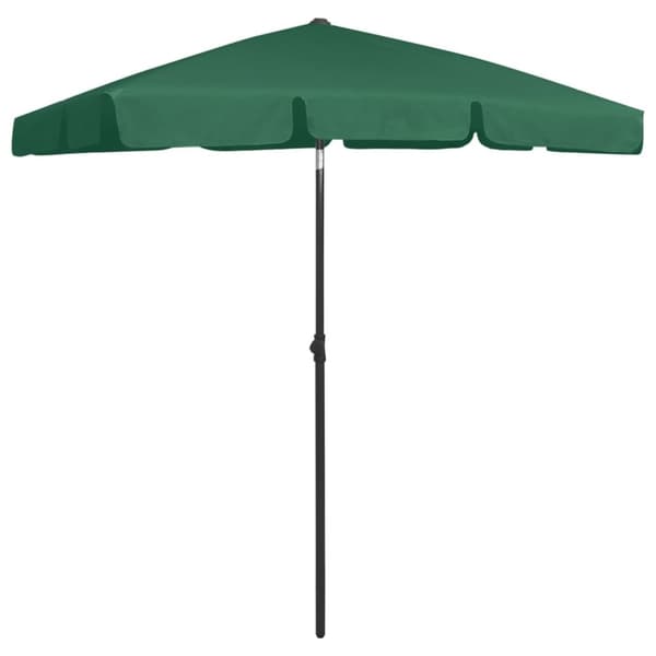 vidaXL Strandparasoll grønn 180x120 cm