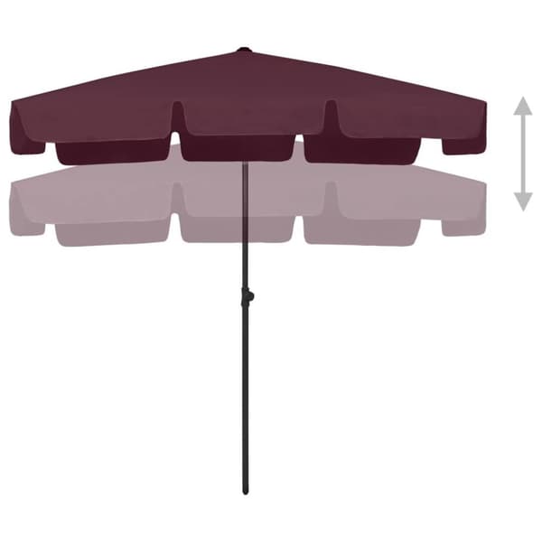 vidaXL Strandparasoll vinrød 200x125 cm