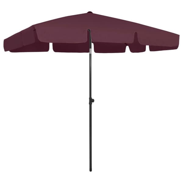 vidaXL Strandparasoll vinrød 200x125 cm