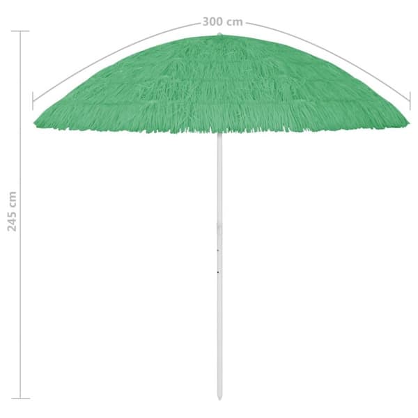 vidaXL Strandparasoll Hawaii grön 300 cm