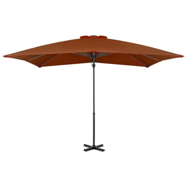 vidaXL hængeparasol 250x250 cm aluminiumsstang terrakotta