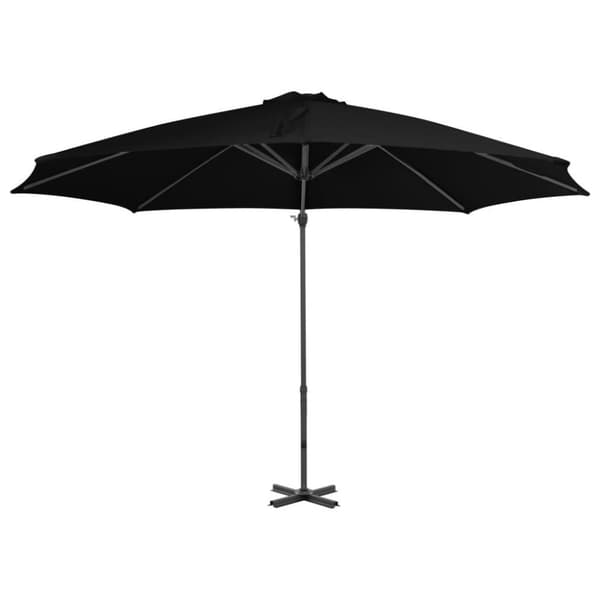 vidaXL Aurinkovarjo cantilever alumiinitolpalla 300 cm musta