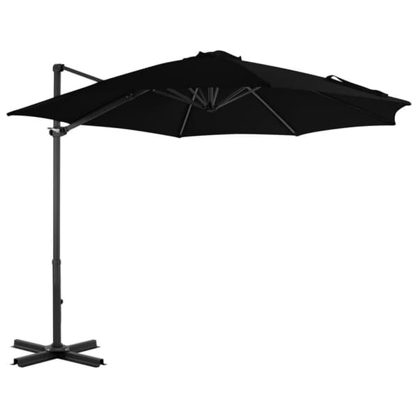 vidaXL Aurinkovarjo cantilever alumiinitolpalla 300 cm musta