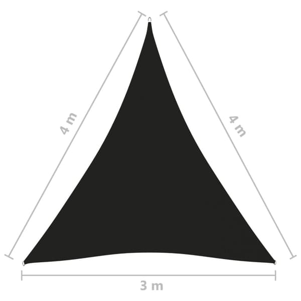 vidaXL Solsegel oxfordtyg trekantigt 3x4x4 m svart