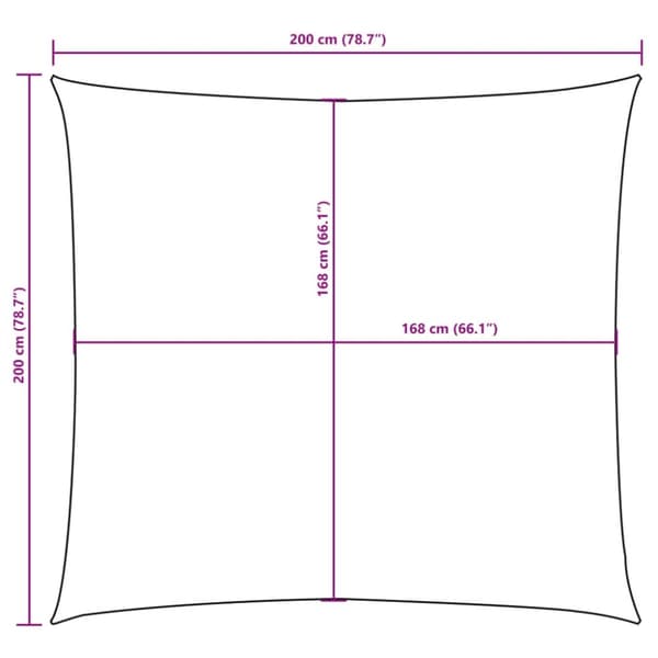 vidaXL Solseil oxfordstoff firkantet 2x2 m svart